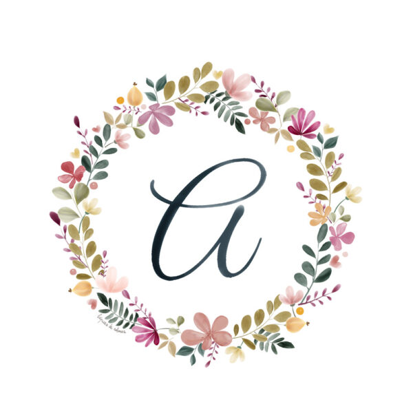 Abecedario Floral en Acuarela "A"– Elegancia y naturaleza en cada letra