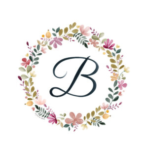 Abecedario Floral en Acuarela "B"– Elegancia y naturaleza en cada letra