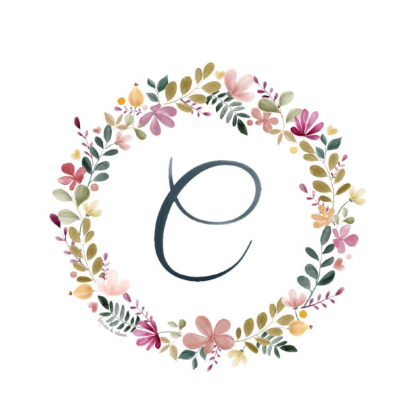 Abecedario Floral en Acuarela "C"– Elegancia y naturaleza en cada letra (copia)