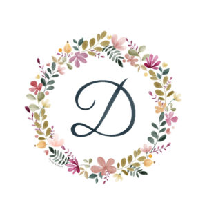 Abecedario Floral en Acuarela "D"– Elegancia y naturaleza en cada letra
