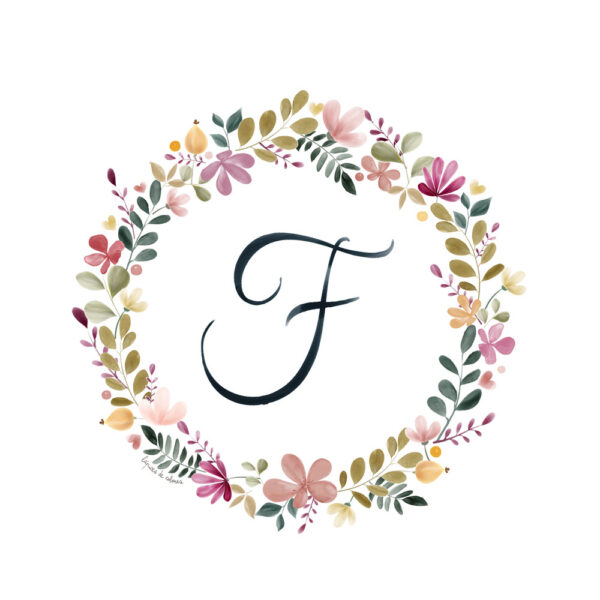 Abecedario Floral en Acuarela "F"– Elegancia y naturaleza en cada letra