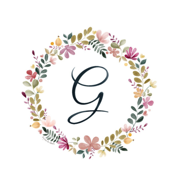 Abecedario Floral en Acuarela "G"– Elegancia y naturaleza en cada letra