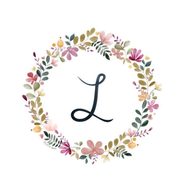 Abecedario Floral en Acuarela "I"– Elegancia y naturaleza en cada letra