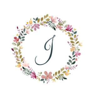 Abecedario Floral en Acuarela "J"– Elegancia y naturaleza en cada letra