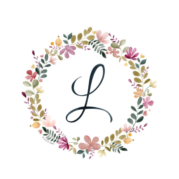 Abecedario Floral en Acuarela "L"– Elegancia y naturaleza en cada letra