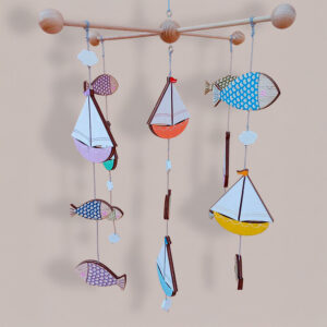 Móvil Infantil Artesanal – Barquitos y Peces
