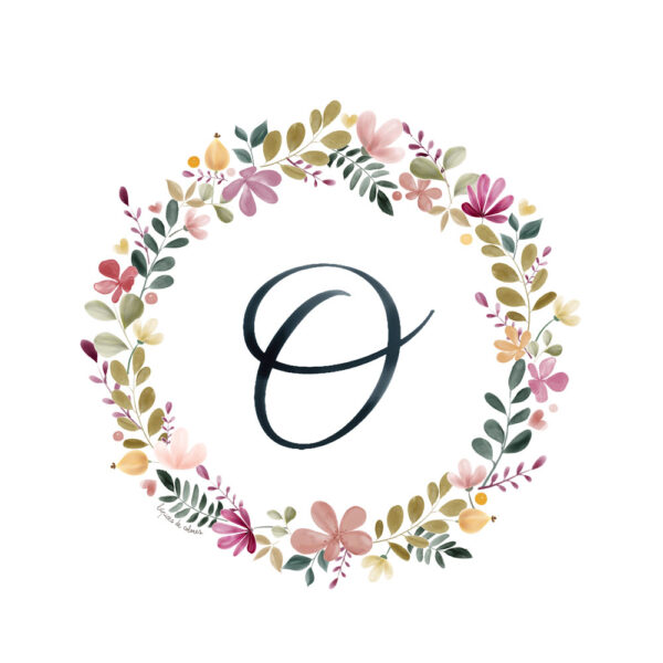 Abecedario Floral en Acuarela "O"– Elegancia y naturaleza en cada letra