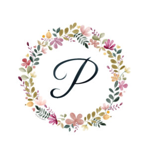 Abecedario Floral en Acuarela "P"– Elegancia y naturaleza en cada letra