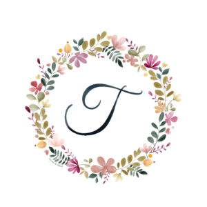 Abecedario Floral en Acuarela "T"– Elegancia y naturaleza en cada letra
