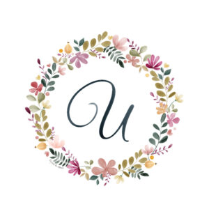 Abecedario Floral en Acuarela "U"– Elegancia y naturaleza en cada letra