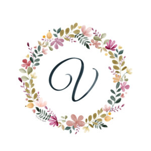 Abecedario Floral en Acuarela "V"– Elegancia y naturaleza en cada letra