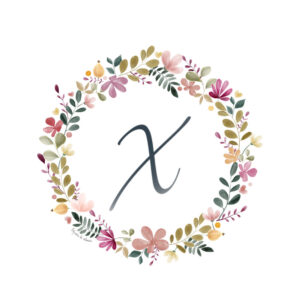 Abecedario Floral en Acuarela "X"– Elegancia y naturaleza en cada letra